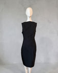 Black Structured Sleeveless Midi Dress