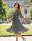 Black White Polka Dot Wrap Dress