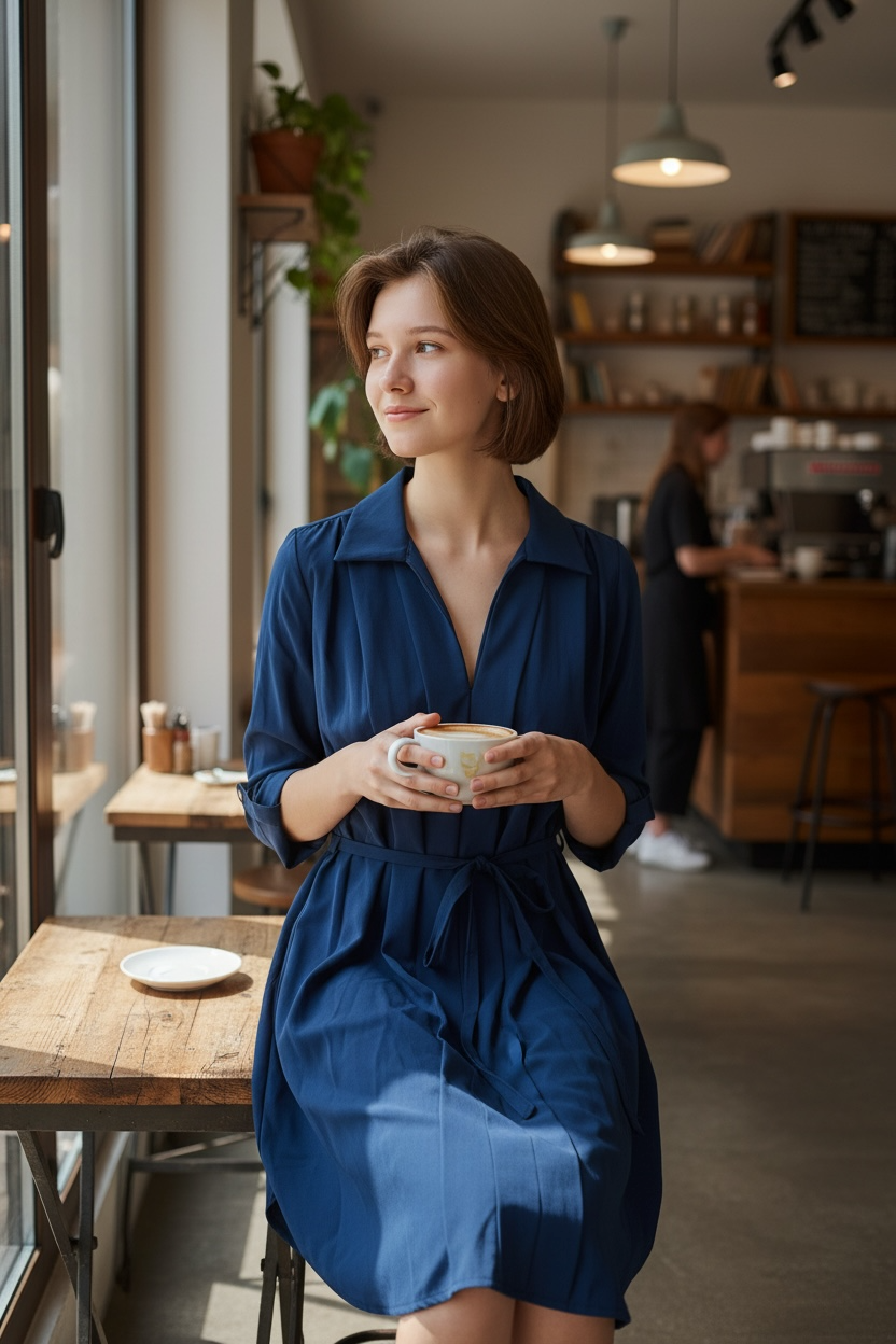 Sugarmint Navy Shirtdress