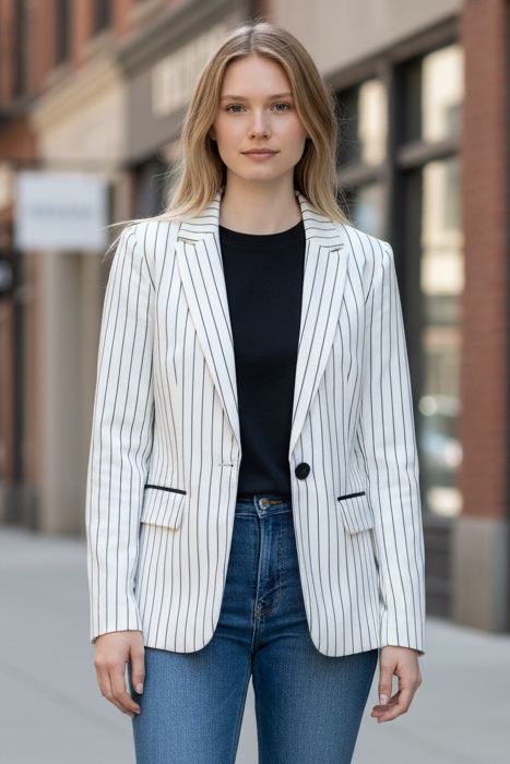 Iris Pinstripe Blazer