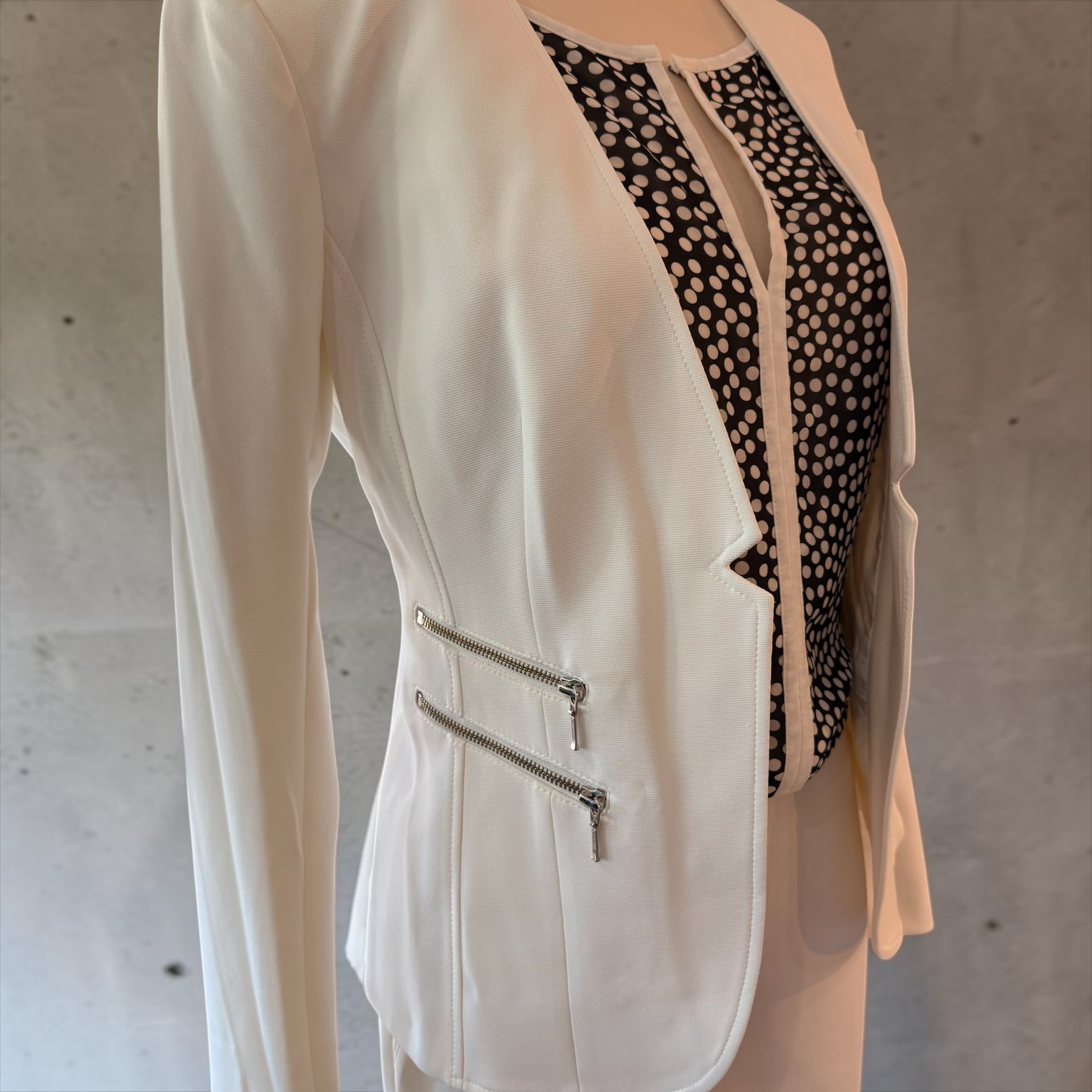Black White Polka Dot Sleeveless Blouse