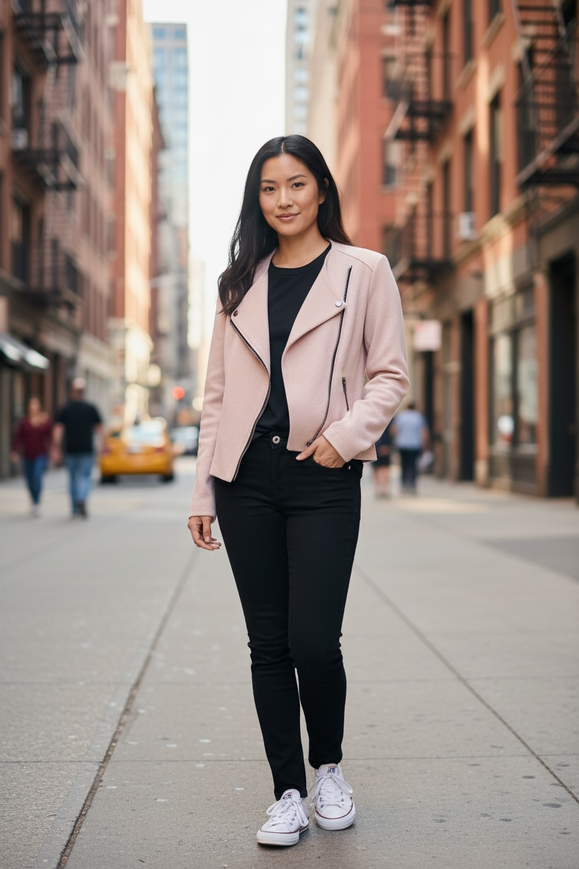 Blush Moto Style Jacket