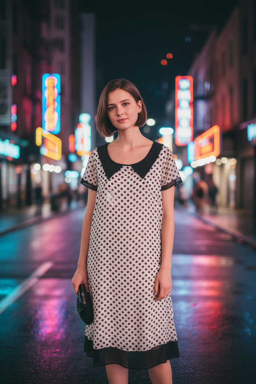 Sheer Polkadot Midi Dress