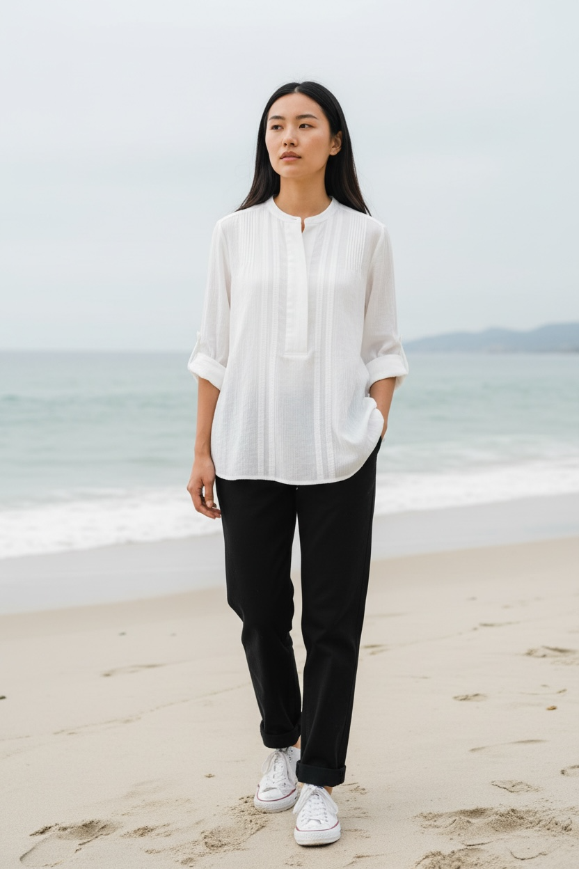 Coastal Breeze Pintuck Blouse