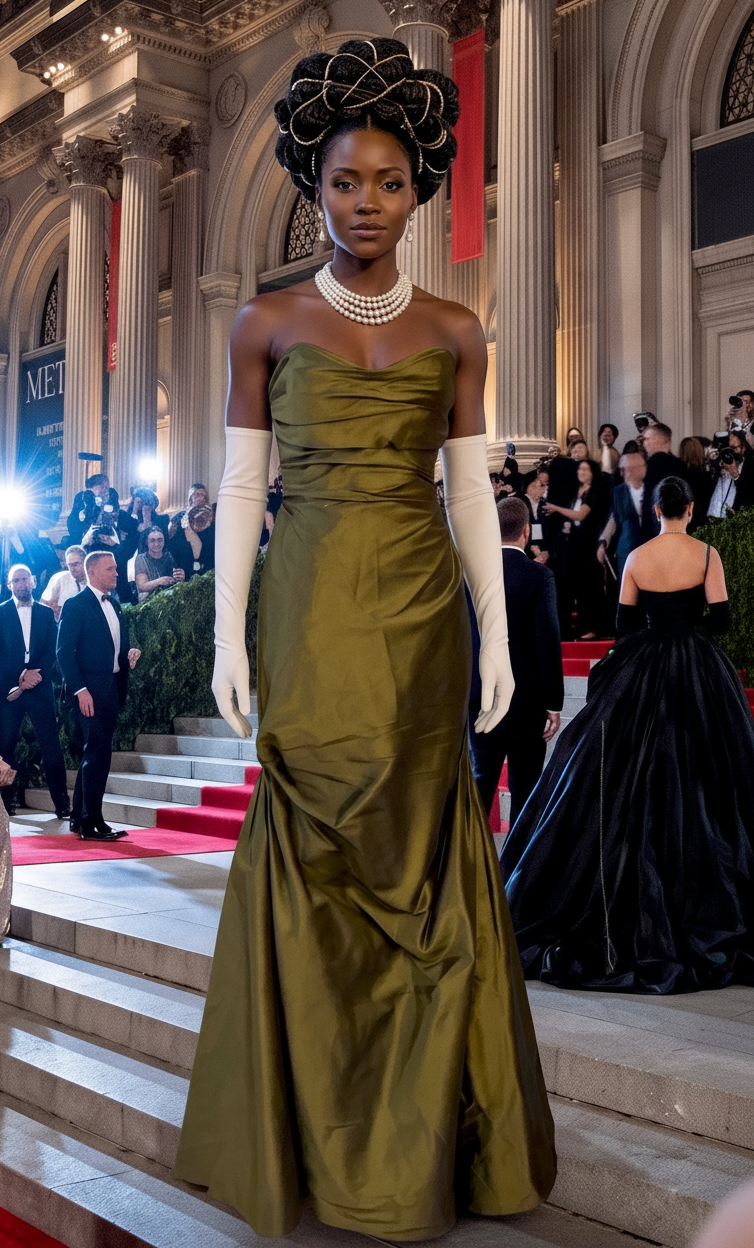 Fluted Green Gown