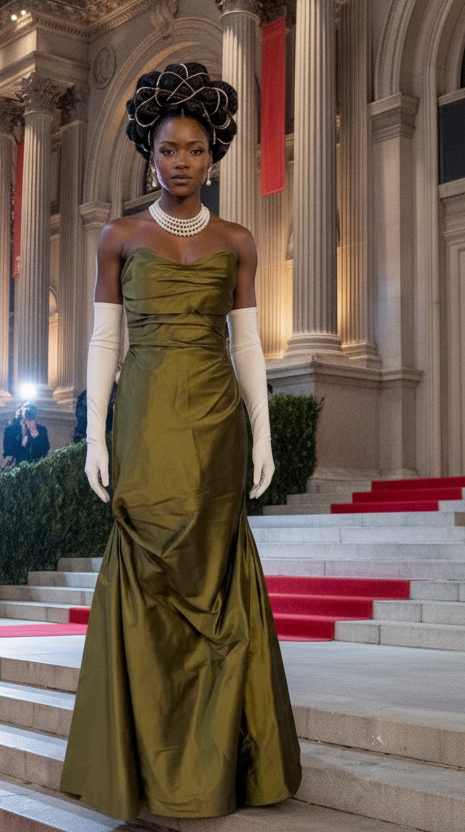 Fluted Green Gown