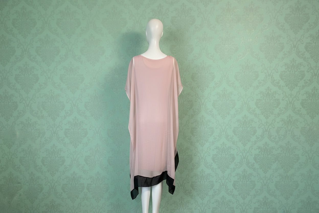 Pink Sheer Kimono Dress