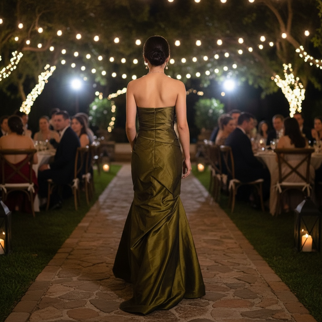 Fluted Green Gown