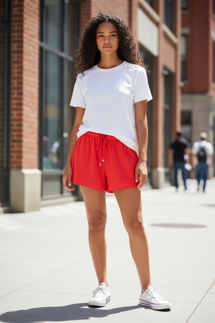Red short skirt