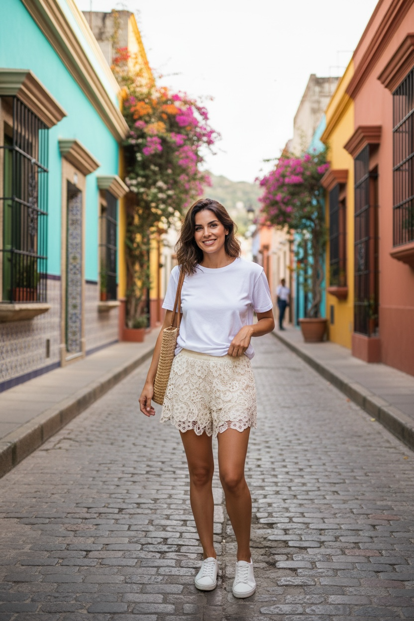Ivory Lace Escape Shorts