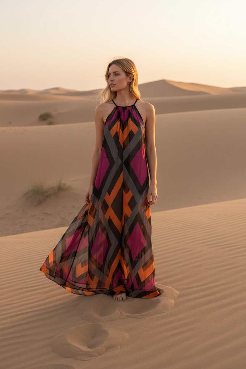 Sunset Geo Maxi Dress