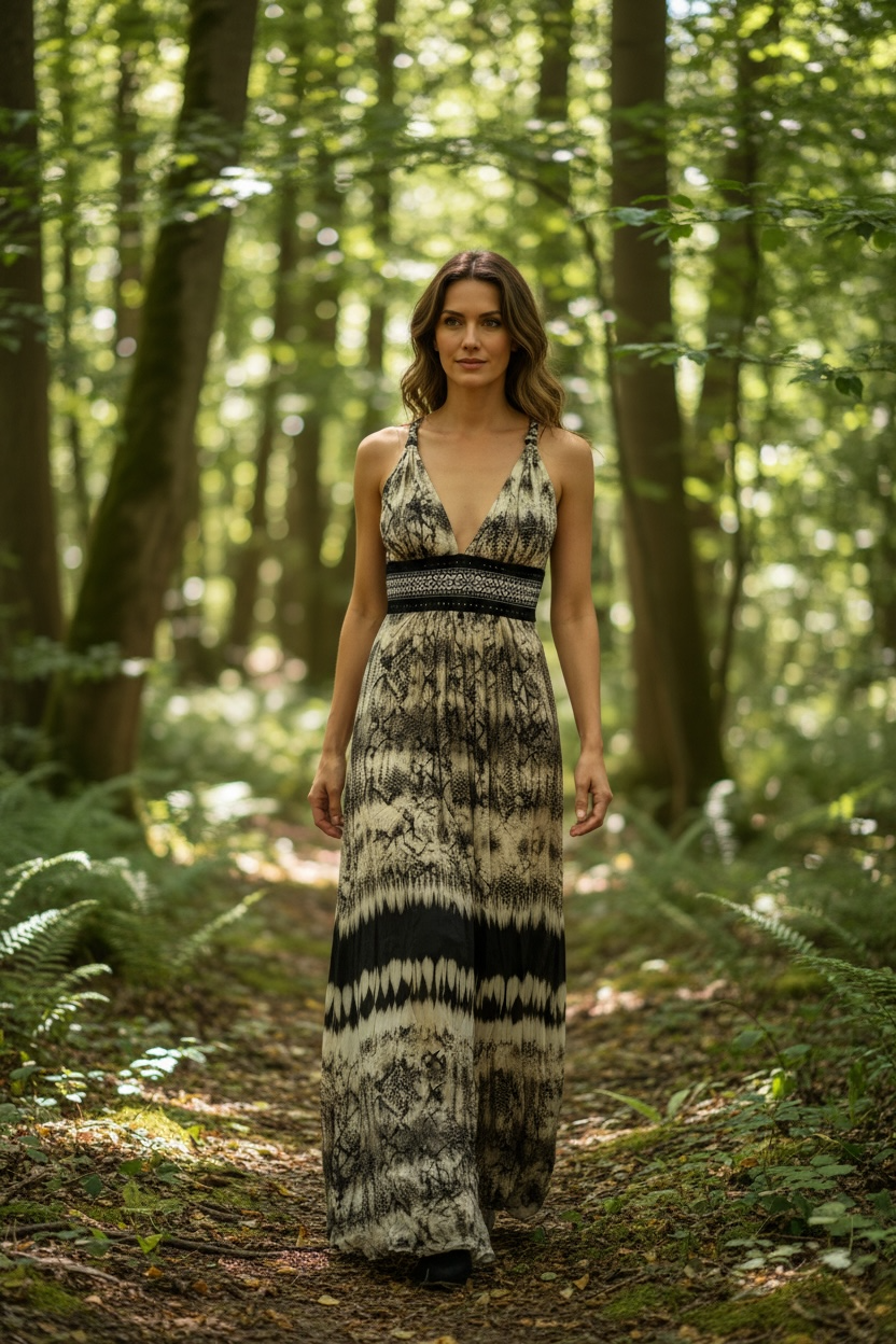 Woodland Tie Dye Maxi Dress