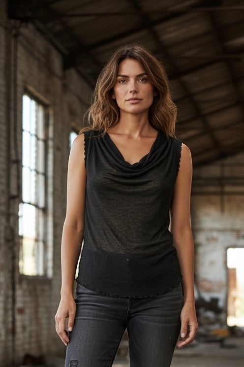 Midnight Drape Top-1