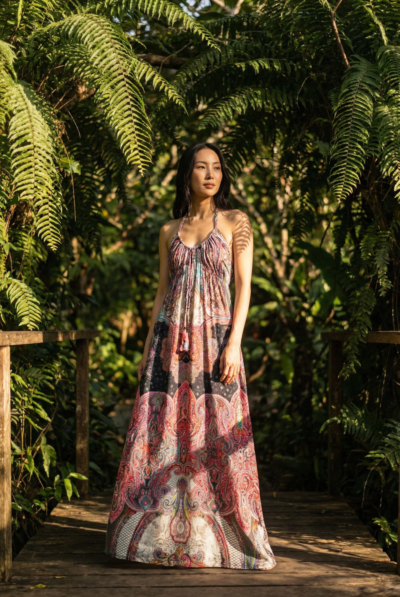 Paisley Paradise Halter Maxi Dress