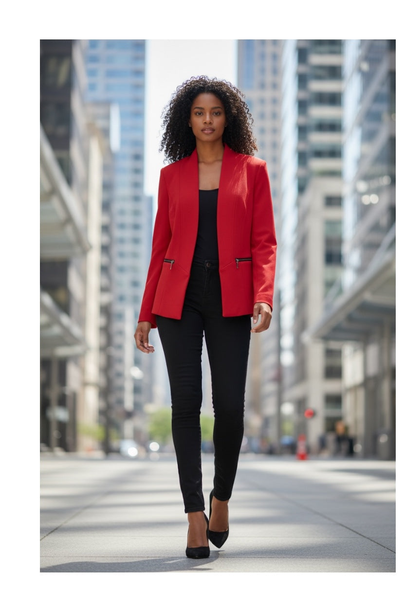 Scarlet Power Blazer Ensemble